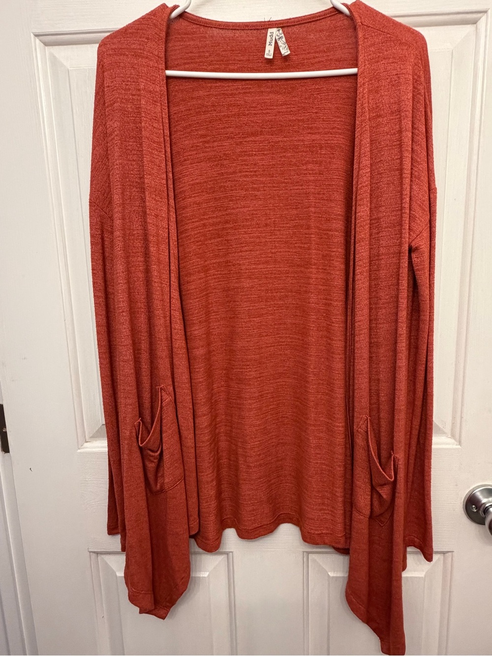 Mudd Open-Front Rust Orange Cardigan